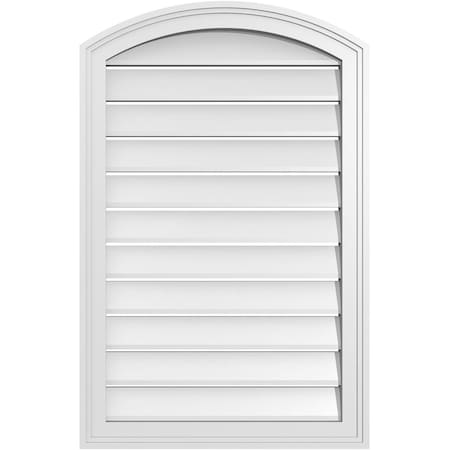 Ekena Millwork Arch Top Surface Mount PVC Gable Vent: Non-Functional, w/2"W x 1-1/2"P Brickmould Frame, 22"W x 32"H GVPAR22X3202SN